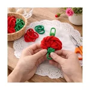 콩이네리본 6개 양말목 빨강 카네이션 브로치 키링 코사지 만들기 DIY 어버이날 스승의날 선물 단체만들기