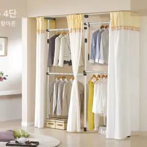 옳은유통 스마트홈 UPGRADE 드레스룸행거 4단/ 시스템 드레스룸 옷방 옷장 조립식 행거