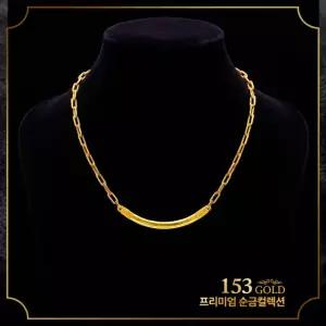 153 [최신] 24K 순금 YM 412 클립 로프체인 유광 스틱 목걸이 18.75g(5돈)
