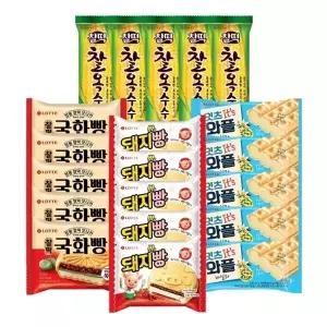 돼지바빵x5+찰옥수수x5+국화빵x5+와플바닐라x5