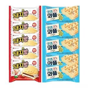 돼지바빵x5개+와플 모나카 바닐라x5개