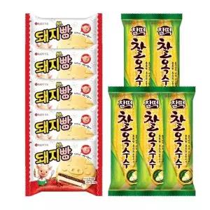 [롯데제과]돼지바빵x5개+본가 찰옥수수x5개