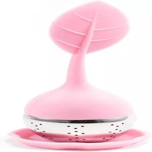 1pcs 실리콘 스테인리스 스틸 티볼 1.5인치 티 인퓨저 스트레인저 스트레인 필터 인터벌 디퓨저 핑크