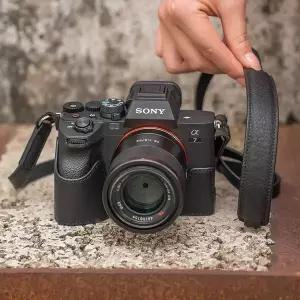 디지털 카메라가방 소니 A7M4 카메라 가방 A7R5 보호 케이스 A7S3 A1 커버 베이스용 새 수제 가죽