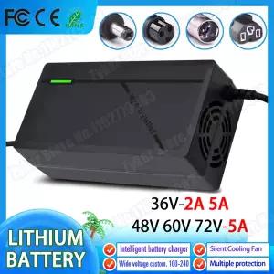 스마트 지능형 고속 충전기 리튬 배터리 팩 EU 플러그 36V 48V 60V 72V 2A 5A 42 54.6 67.2 84V 10 13 16 2