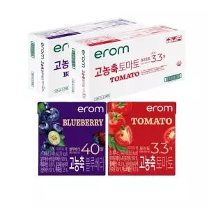이롬 고농축 블루베리주스 140ml x 24팩 + 고농축 토마토주스 140ml x 24팩 (총 48팩)