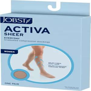 JOBST 액티바 시어 15-20mmHg 압박 양말 무릎 하이 클로즈드 토