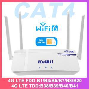 KuWFi 4G CAT4 LTE 라우터 300Mbps 무선 모뎀 RJ45 포트 나노 USIM 슬롯 외부 안테나 지원 10