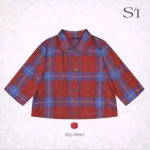 [SI]컬러 체크 7부 슬리브 자켓(SM-BAE2424)_epc