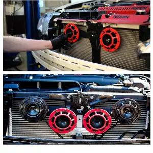 에어혼 화물차 크락션 스바루 임프레자 WRX Evo 차량용 멀티 톤 레드 블랙 139Db 12V 한 쌍
