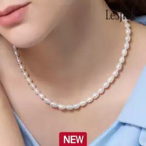 [르샵주얼리] 14K 쌀알 담수진주 목걸이(GoldPlated)_LJ4075BRN