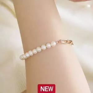 [르샵주얼리] 14K 담수 믹스 체인 팔찌(GoldPlated)_LJ0436BRB