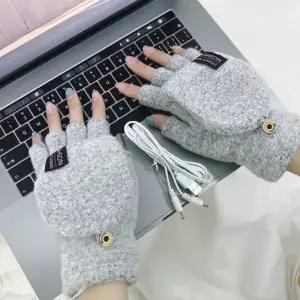 남녀공용 USB 전기 가열 겨울 야외 장갑 순수색 풀 워머 손