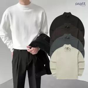 남자티셔츠 베이직 오버핏 목티 반목 목폴라 기모 반폴 (23706658)