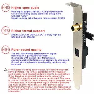 광섬유 동축 디지털 사운드 카드 24BIT 92KHz SPDIF 도터 DAC DTS 디코더 배플 데스크탑 마더보드용