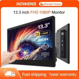HOWENS 33 인치 터치 패널 휴대용 LCD 920x080 IPS 모니터 디스플레이 스크린 스피커 노트북 용 HD/TypeC