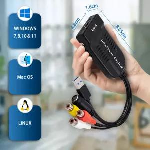 USB 비디오 캡처 카드 아날로그 Vhs 녹화 테이프 셋톱 박스 DVD RCA/S 원웨이 신호 수집기