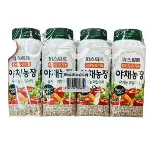 파스퇴르 유기농 야채주스 190ml x 4입 X 1개 b81286 (29268746)