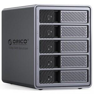 SATA 3.5인치 SSD HDD용 ORICO 5 베이 DAS 하드 드라이브 인클로저 USB 3.0 브래킷 프리 외장 하드 드라이브 베이 최대 110TB(알루미늄 합금) -9858U3
