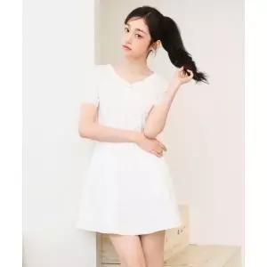 매장정품 LEE 우먼 프릴 반팔 원피스 화이트 LE2602OP02WH 275595