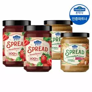 폰타나 스트로베리 330g 2병+아몬드피넛 290g 2병