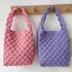 [라일리] Rly (앙상블) 뽁뽁 엠보 미니 토트백 가방 천 캔버