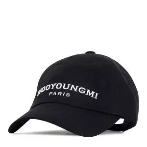 [우영미] 26SS 블랙 로고 엠브로이드 베이스볼 캡 W261CA52661B