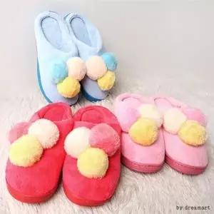 삼색방울 슬리퍼거실화슬리퍼겨울실내화