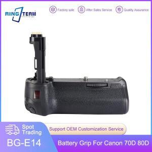 BG-E14 수직 배터리 그립, 캐논 호환호환 EOS 70D 80D 90D SLR 카메라용, LP-E6 또는 AA 작동,
