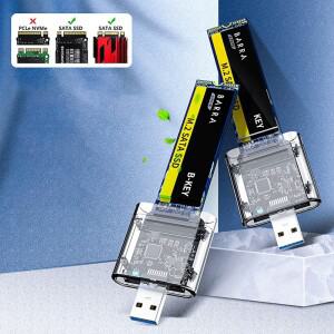 NGFF SSD 2242 2260 2280 카드 어댑터용 하드 드라이브 케이스, M.2-USB 3.0 SATA 프로토콜, 고속 인클로저
