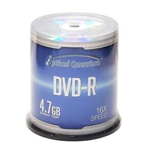 광학 양자 DVD-R 4.7GB 16배 반짝이는 실버 탑 미디어 디스크 - 100 디스크 스핀들(FFP) OQDMR16ST-BX