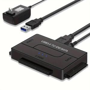SATA/IDE-USB 3.0 어댑터 하드 드라이브 케이블 변환기(2.5/3.5인치 SATA  IDE HDD 지원 PC Macbo용 6TB)