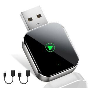iPhone용 미니 카플레이 무선 어댑터 - 유선 어댑터, 차량용 동글 스틱 및 iOS 10+, USB Type-C, 플러그 앤 플레이용으로 어댑터로 변환합니다