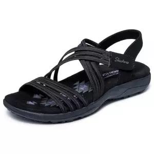 [미국수입정품] 스케쳐스 Skechers 여성용 레게 슬림-서니사이드 2.0 스포츠 샌들, 블랙/블랙, 7 290159