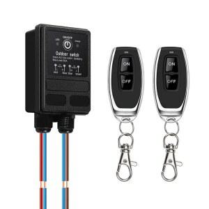우드길린 무선 리모컨 AC110V /220V /240V 30A 릴레이, 328피트 장거리 리모컨, 조명, 가전제품, 워터 펌프, 집진기용 리모컨. (110V 100M)