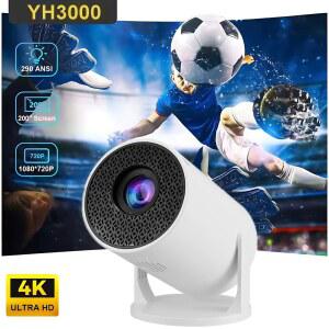 빔프로젝터 2026 신형 YH3000 야외 11 ALLWINNER 4K H713 720P BT5 1280 안드로이드 휴대용 WIFI6 1080P 시네마 290ANSI