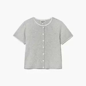 마리떼프랑소와반팔티 TQK MFG45UTS130MGY W FLOWER CARDIGAN TEE melange gray