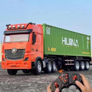 Huina 1317 RC 트럭 1:18 9CH 원격 제어 합금 컨테이너 자동차 전기 운송 트레일러 차량 모델 장난감  생일