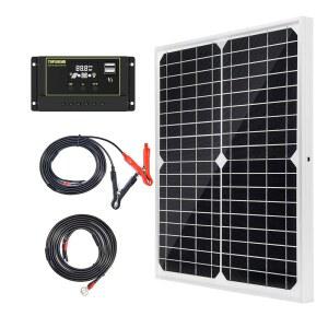 탑솔라 태양광 있는 배터리 충전 10A 컨트롤러 클립이 단결정 12V 패널 20W 키트