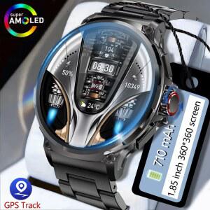 호환 2026 신형 남성용 GPS 트랙 스마트워치 1 85인치 울트라 HD AMOLED 스크린 710mAh 배터리 블루투스 통화 스마트워치 안드로이드, iOS 호환