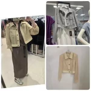 오프리미츠MG0150+20력셔리트렌드해카라넥크롭숏시스루지브라노방오피스재킷M25JK1604