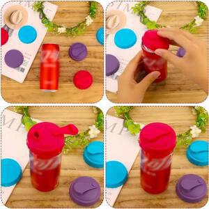 1/6개 실리콘 소다 캔 뚜껑 재사용 스토퍼 맥주 음료 주스 콜라 표준 캔 호환 보호