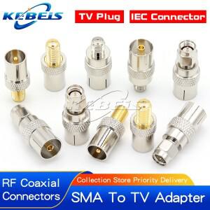 2피스 SMA-TV IEC 커넥터 DVB-TV 안테나 어댑터 AP  헤드 TV 플러그 SMA 암-TV 남성 RF 동축 KEBEIS
