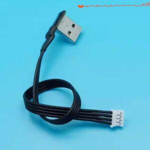 USB A형(수컷) 왼쪽/오른쪽 각진 PH2.0  4P 터미널 케이블 어댑터 연장 충전 데이터 소프트 로우 실리콘