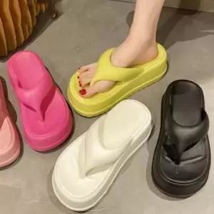 키높이 통굽 쪼리 여성 여름 플립플랍 샌들 슬리퍼 키높이 통굽 쪼리 여름 플립플랍