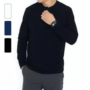 [RIZPICK]헨리넥티셔츠 남자긴팔티셔츠 가을옷 기본티