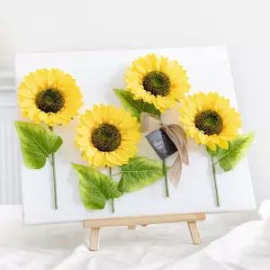 아트박스/플라워트리 해바라기 조화 액자 라인+이젤 set 50x47cm 장식 소품
