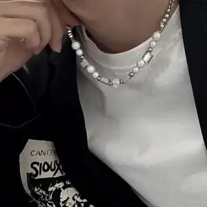 남자 진주목걸이 명품목걸이 해골 비즈 체인 십자가