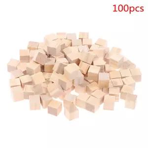 100PCS 미완성 된 빈 미니 DIY 나무 사각형 블록 목공 공예에 대 한 1cm 단단한 큐브 장난감 퍼즐 만들기