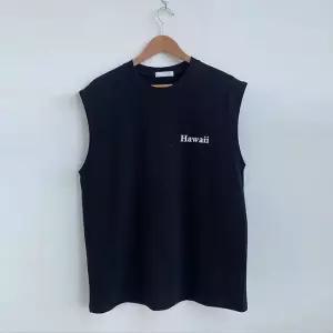 리빌모아 남자 하와이 해변 라운드 민소매 나시 RB-TS5-Q039-블랙